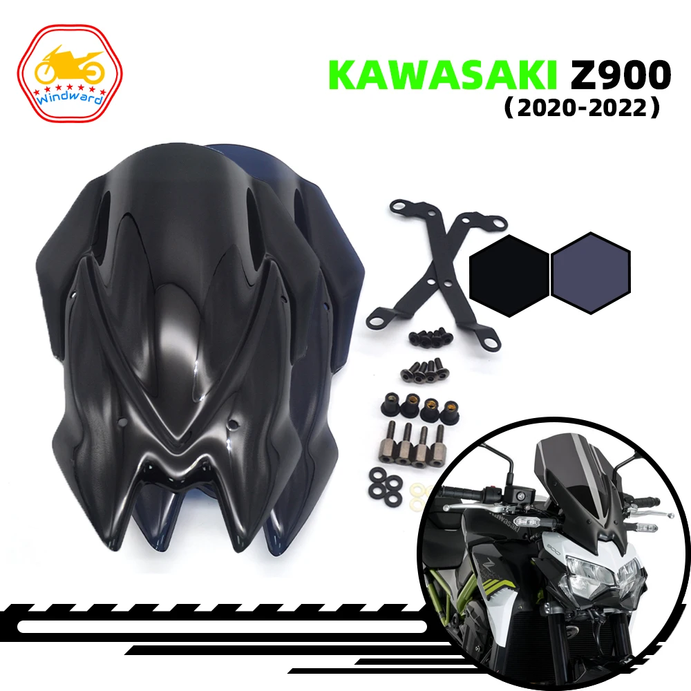 

Motorcycle Accessories Touring Windscreen Windshield Visor Fits For KAWASAKI Z900 20-22 2020 2021 2022 Double Bubble