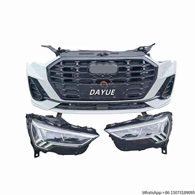 2022  Q3 Front Bumper with Grille and Radiator Headlights Set Plastic  Bolt-On Replacement