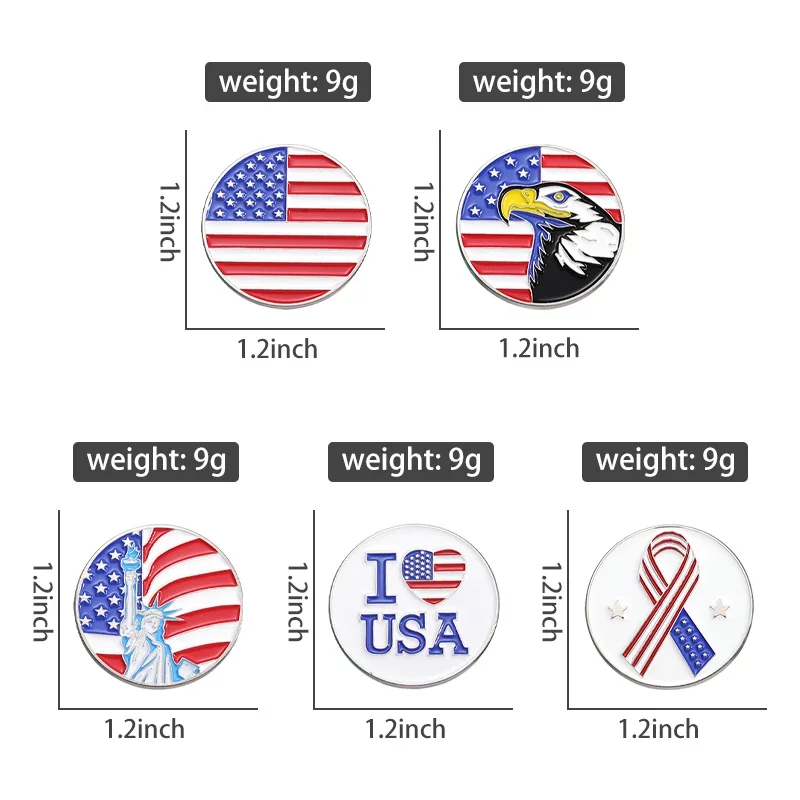 United States Flag Collect Brooch Enamel Pin Custom Statue of Liberty I Love USA Brooches Backpack Lapel Badge Jewelry Pin Gift