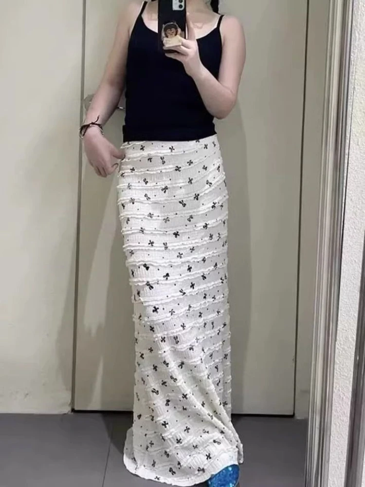 Lange Röcke Frauen Koreanischen Stil Frühling Herbst Süße Mädchen Trendy Chic Alle-spiel Harajuku Urlaub Faldas Mujer Casual Einfache nette