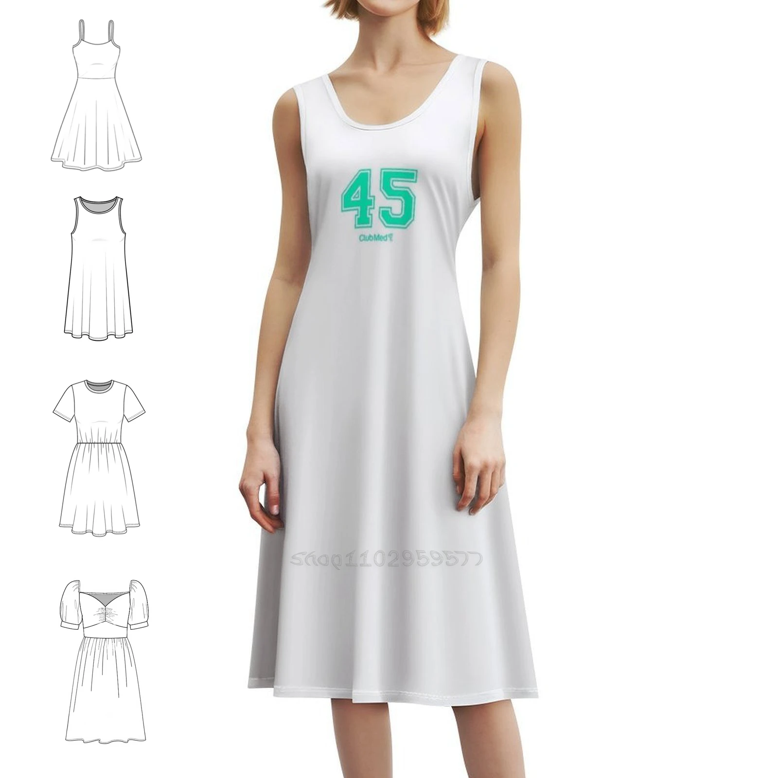 عدد 45 نادي ميد الأزهار سموك فستان للنساء الربيع الصيف فستان كاجوال للحزب نادي ميد 45 عطلة Kemer اليونان المرأة #1