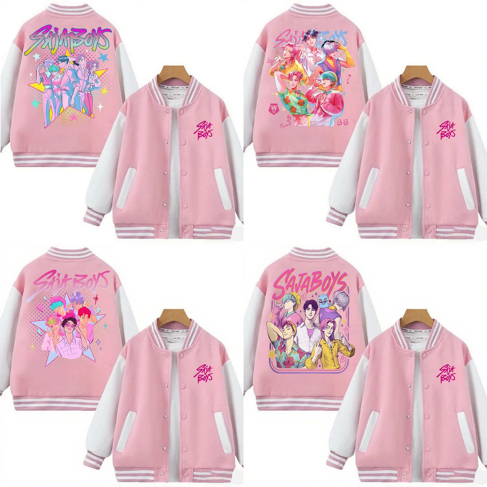 

KPop Охотники по кино, подарок для фанатов фильмов 2025 года, бейсбольная форма, стильная повседневная куртка, верхняя одежда для детей, топ для мальчиков и девочек