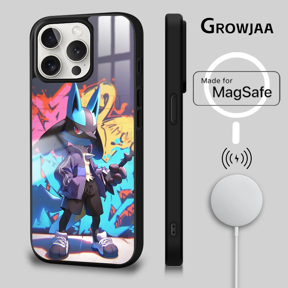 Hip-Hop Lucario Handy hülle für iPhone 16 15 14 13 12 11 Pro Max plus Mini neue Magsafe Spiegel drahtlose Magnet abdeckung