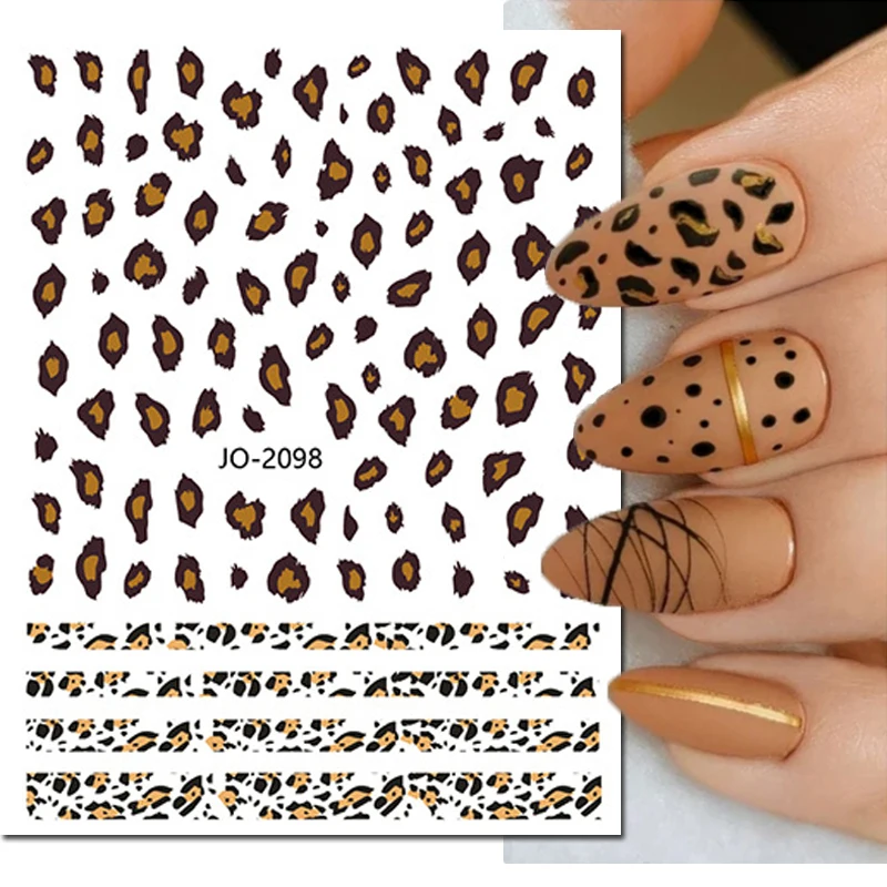 3d Nail Art Stickers Winter Purple Brown Black Leopards Prints Bowknots Adhesive Sliders Nails Decals Decorations For Manicures