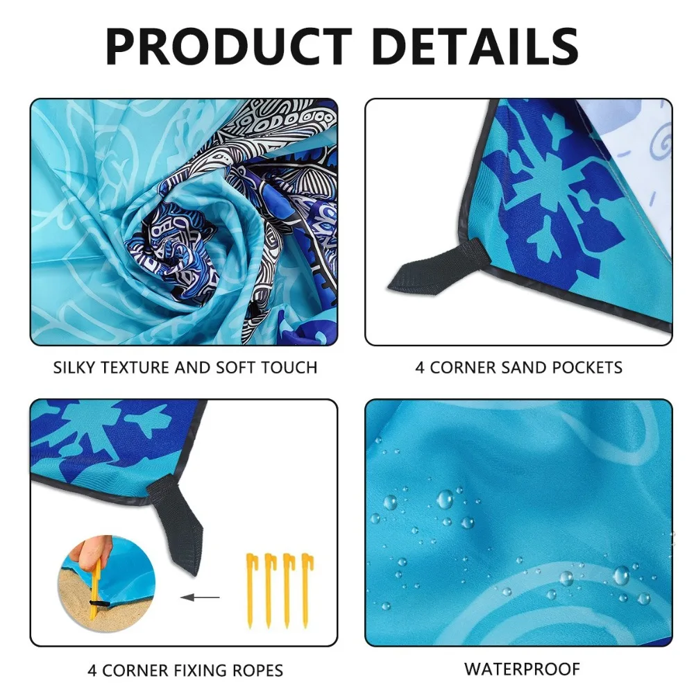 Palm Tree Beach Towel 71x86.6in Sheet Yoga Mat Camping Picnic Blanket Fitness Swim Microfiber Quick-dry Bath Towel Beach Blanket view 5