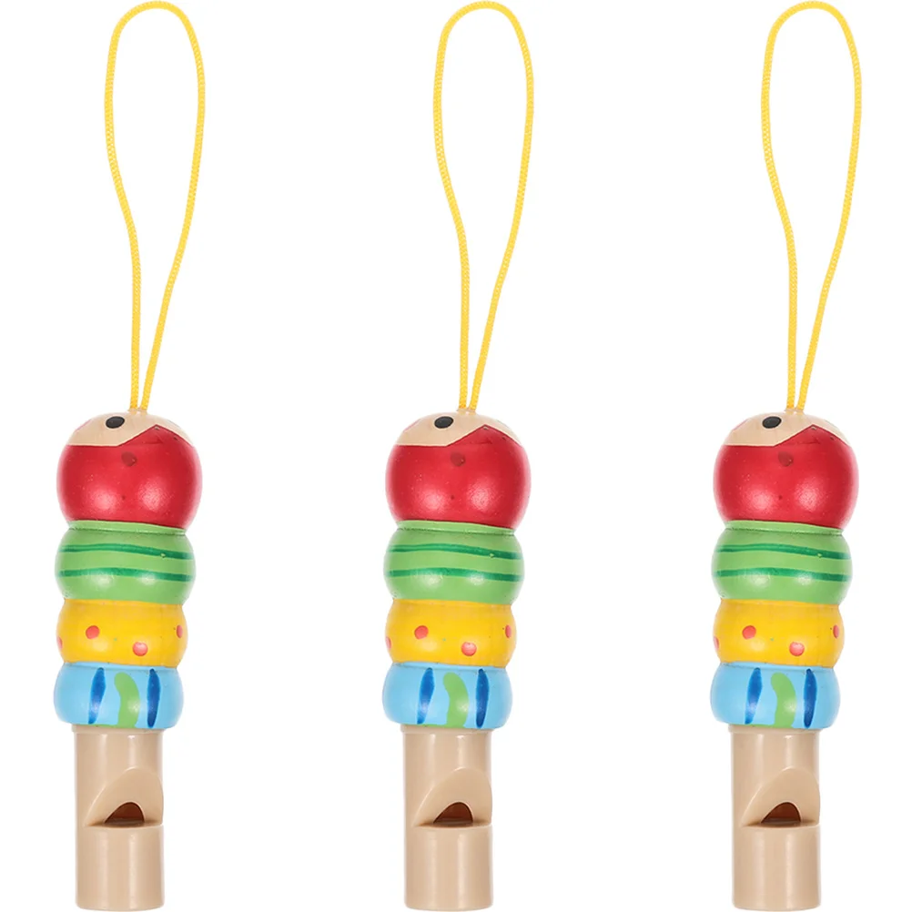

3Pcs Wooden Kids Whistle Portable Small Colorful Musical Instrument for Early Education Travel and Kids Activities