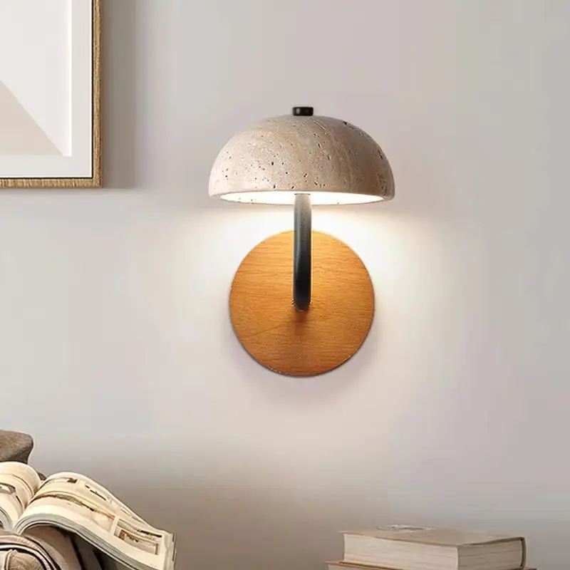 

Wabi Sabi Homestay Home Decoration Bedroom Led Yellowstone Light Nordic Umbrella Circular Restaurant Corridor12W Small Wall Lamp