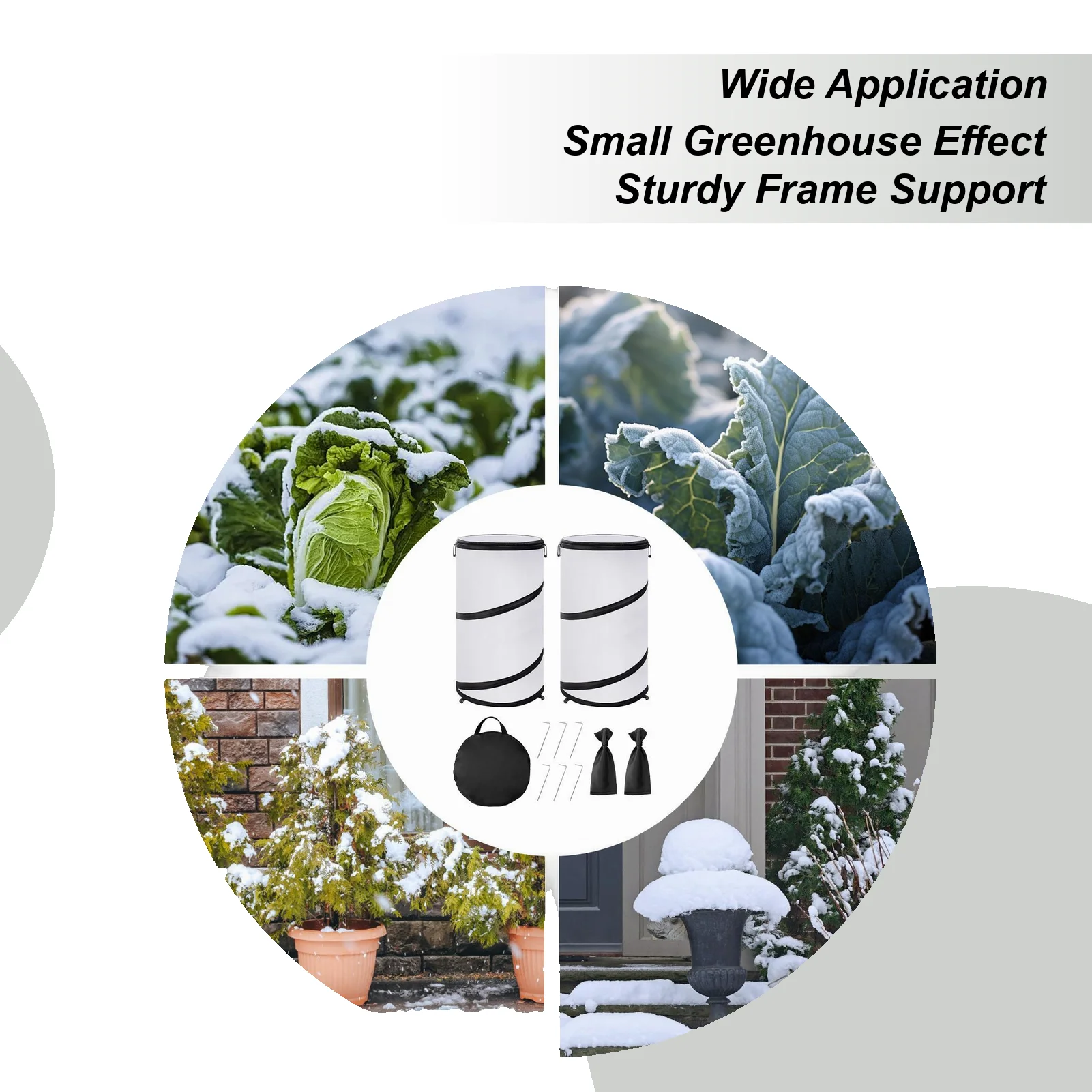 

Чехлы для растений на зиму, поп-дизайн, одеяло, 2 шт., складная дышащая круглая зимняя защита для растений, 20x12 дюймов, для теплицы