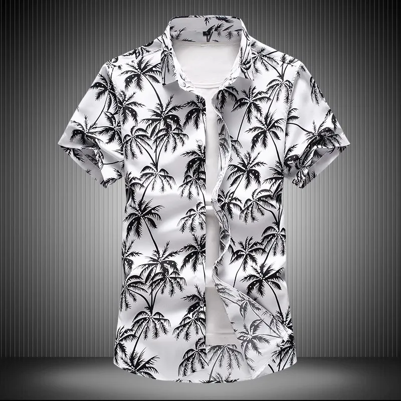 2023 Casual Floral Beach Men\'s Shirt Summer Short Sleeve Hawaiian Shirts For Men Plus Size Quick Dry Tee Shirt Men Clothes