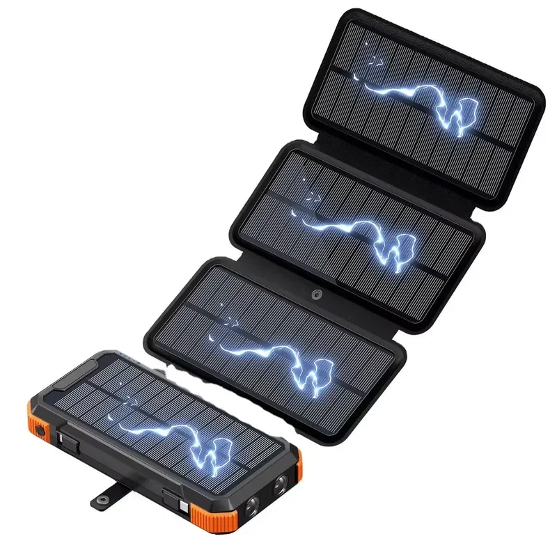 Hand-Cranked 20000 MA 24V 2A Self-Belt Solar Charging Wireless Mobile Phone Power Supply Portable Folding Storage Treasure