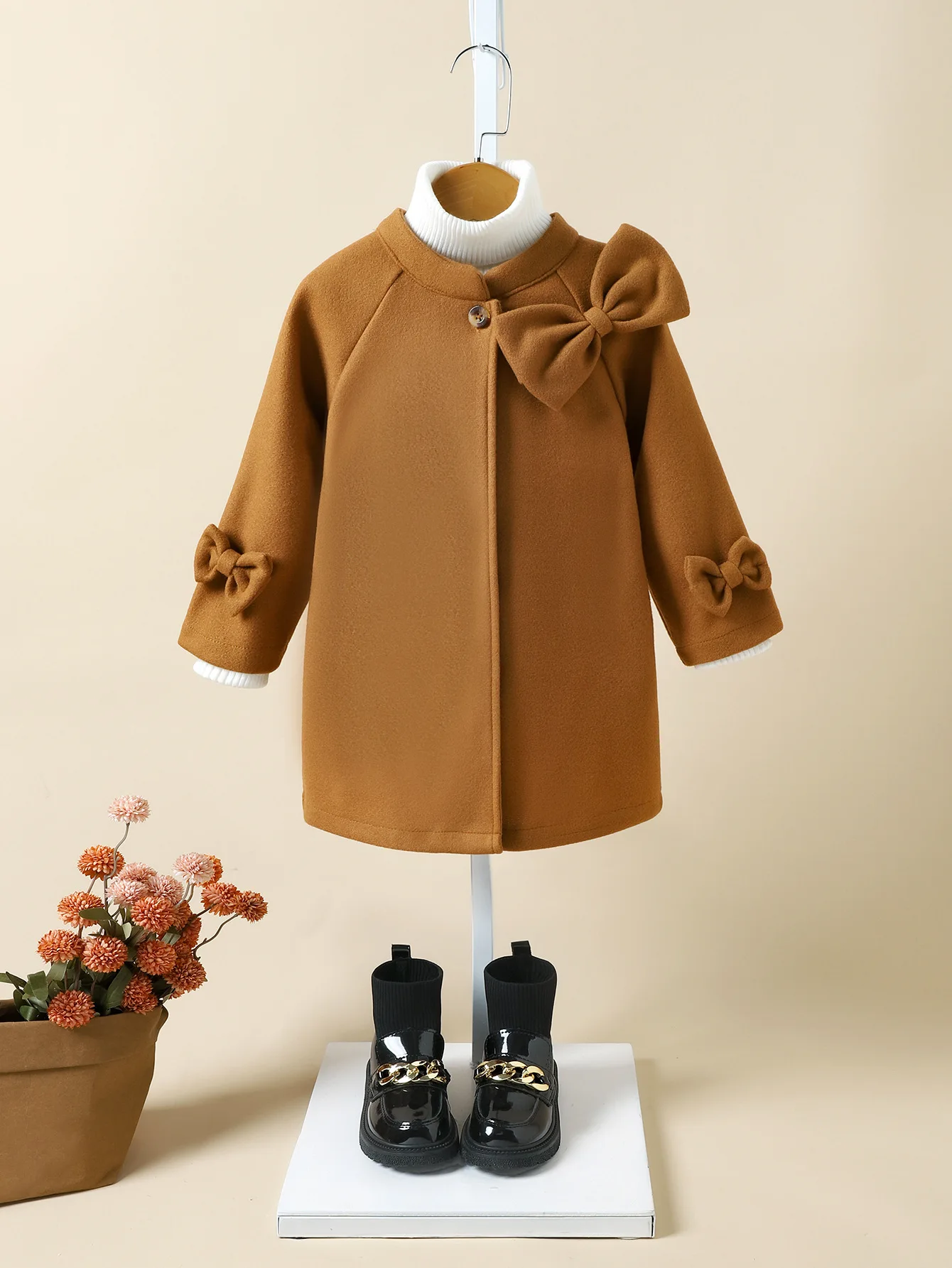 Childrens Clothing Jacket 2024 Korean Autumn Fashionable Jacket Bow Loose and Versatile Sweet Jacket