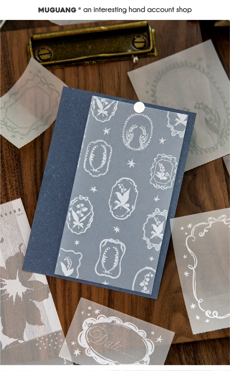 Journal GO 30 Stück Vintage Transparentpapier Halbtransparentes Materialpapier für Collage Junk Scrapbooking Dekoratives Hintergrundpapier – Detail 1