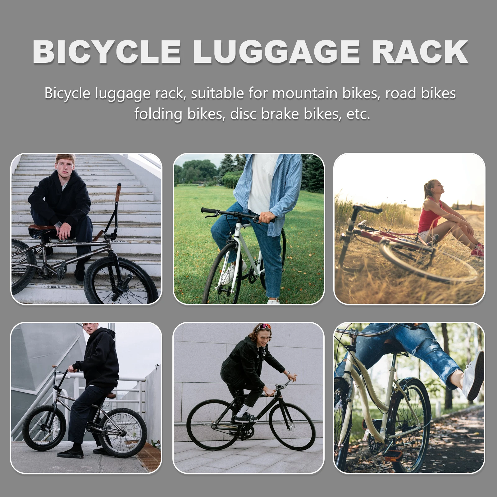 

1pc Bicycle Rear Rack Premium Alloy Cargo Carrier for Mountain Road Bikes Lightweight Load-Bearing Luggage Holder Flexible Bike