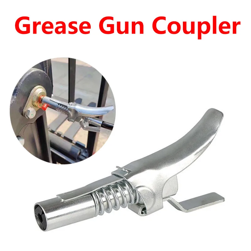 Grease Nipple Coupler Lubricating Gun Nozzle Pistol Grip Style Locking Clamp Type Metal Quick Release for Grease