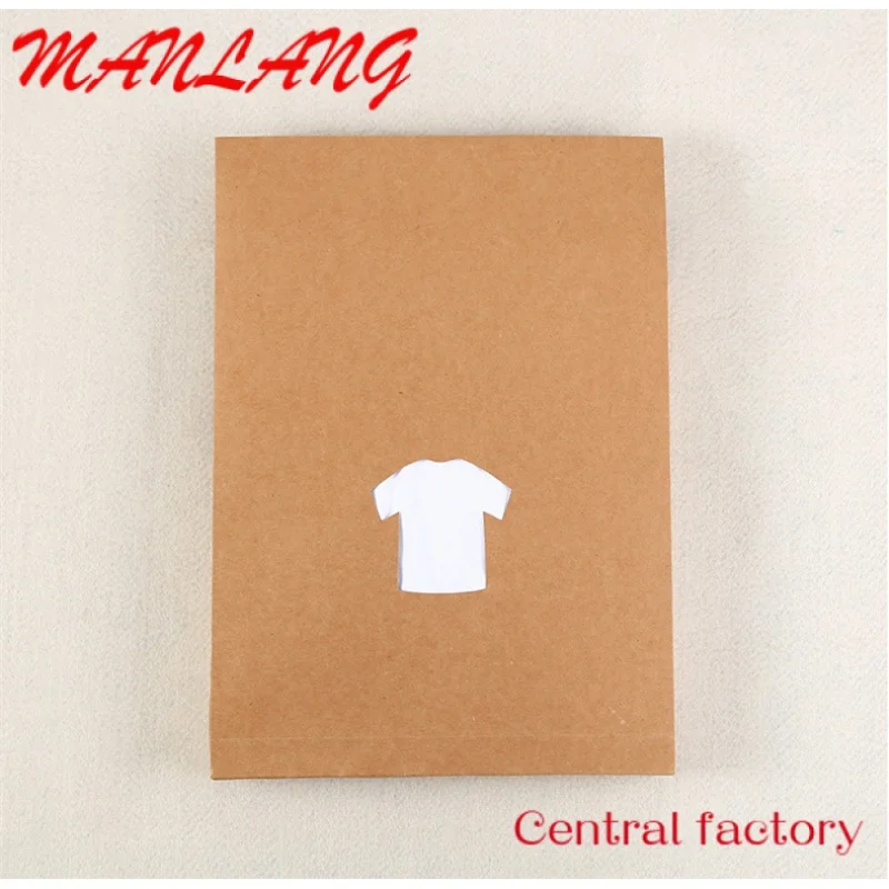 Custom  Eco custom t shirt packing box package kraft paper t shirt packaging box envelope document file pouch shape for t shirt 