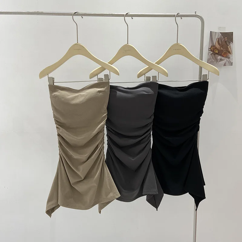 ฤดูร้อน 2024 เกาหลีSle Pure Desireสาวร้อนOulder Bared SlimmingเอวOrth Wrapหน้าอกBodycon Drผู้หญิงอินเทรนด์