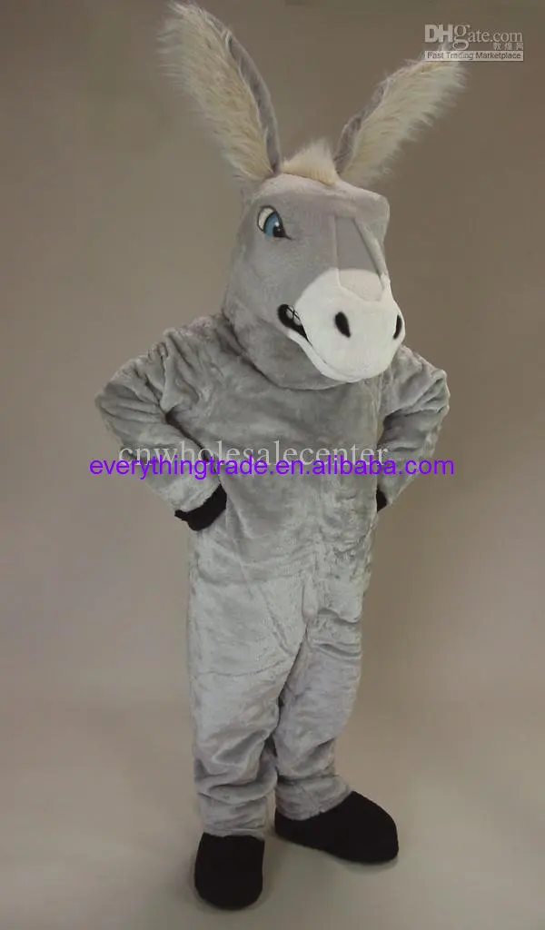 

New Adult Character Cute Gray Donkey Halloween Christmas Dress Full Body Props Outfit Mascot Costume