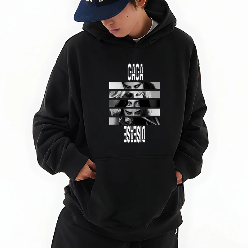 

Lady Gaga Disease funko pop printed Hoodie Men women Autumn Winter Casual Vintage Fleece Pullover Unisex Long sleeve Sweatshirts