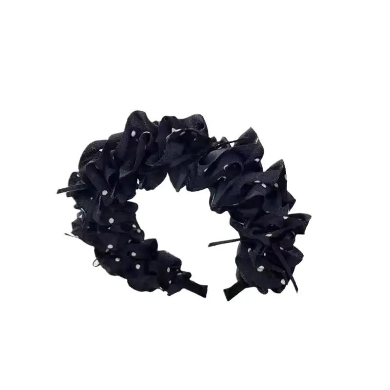 Süßes Polka-Dot-Schleifenstirnband Retro Damen-Haarspange Hoher Kronenkamm Haaraccessoire – Detail 5