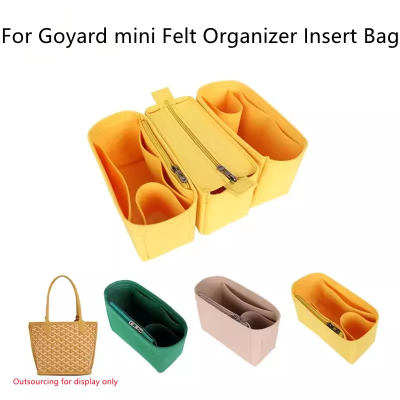 

Fits For Goyard mini Felt Cloth Insert Bag Organizer Makeup Handbag Travel Inner Purse Portable Cosmetic Bags make up