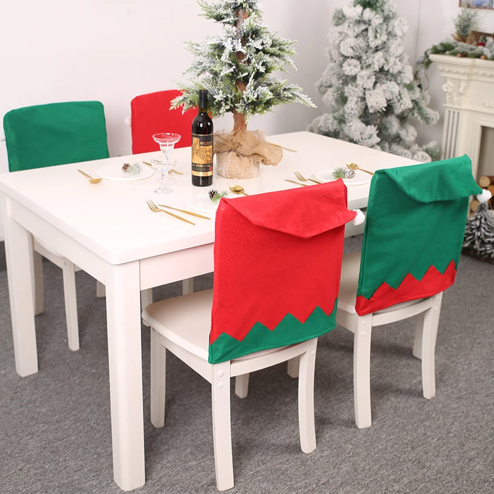 

6Pcs ChairCover MachineWashable Chair Protector UniversalSize Seat Cover For Christmas HomeHotelPartyDecoration