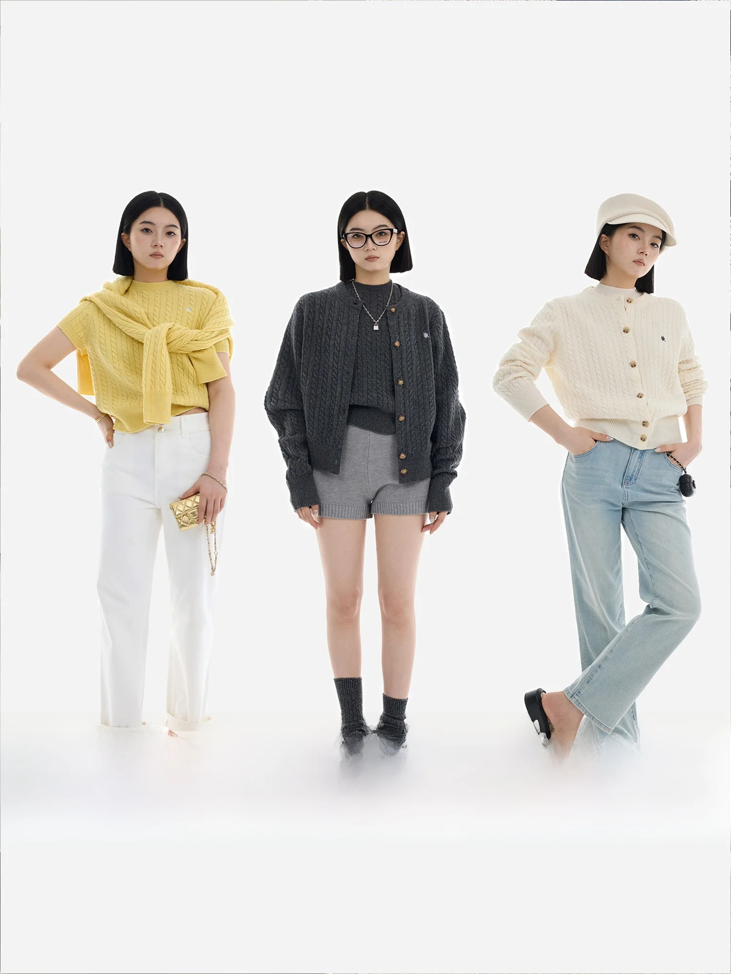 

eGuYue Office Bella Woolen Knitted Sweater Cardigan Twist Yarn Overhead Women's Faion Autumn 2024 China Made