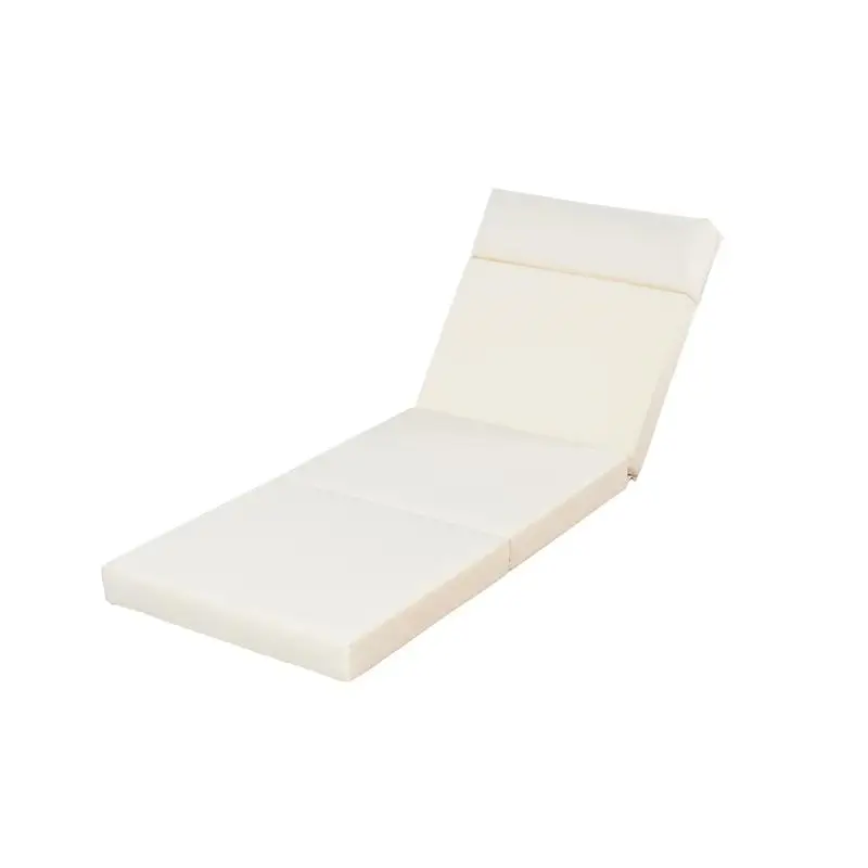 

Outdoor Reclining Chair Cushions with Headrest, High-Density Foam with Ties, Weather Resistant for Patio, Lawn, Pool & Beach,