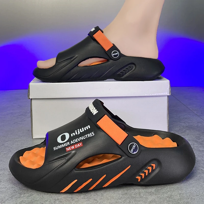 Mode Neue Männer Hausschuhe Indoor Outdoor Strand Sandalen Casual Schuhe Komfortable Massage Sohle Rutschen männer Sandalen Große Größe 46 47 – Detail 8