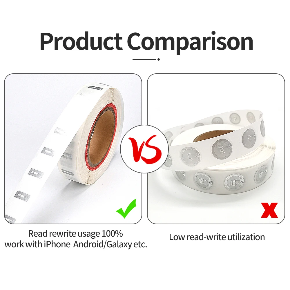 Tag NFC Universal para All Phone Protocol, 13,56 MHz, etiqueta em branco programável, Chip de Cartões RFID, ISO14443A, 213 Adesivo, 50, 100 Pcs