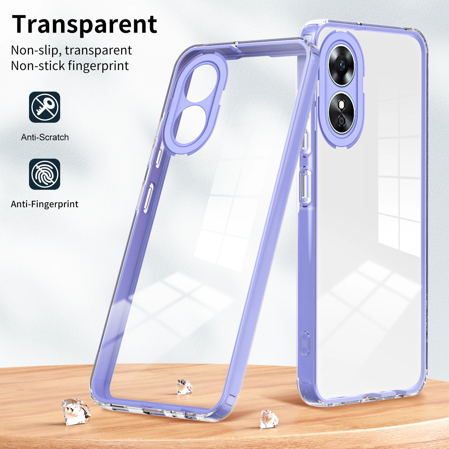 3 IN 1 Frame Clear Case for OPPO A17 4G Luxury Transparent Soft Silicone Hard Back Shockproof Phone Cover OPPO A17 A 17 17A 1 7