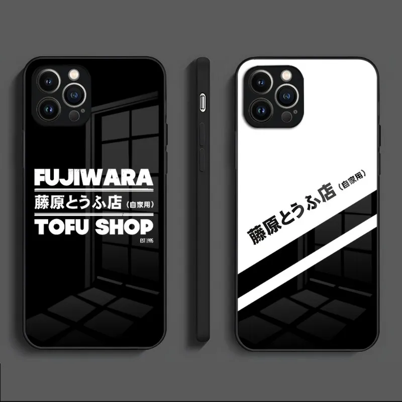 Initial D AE86 Phone Case Tempered Glass For IPhone 13 12 11 Pro 14 Max Mini X XR XS Max 8 7 6s Plus SE 2020 Back Cover