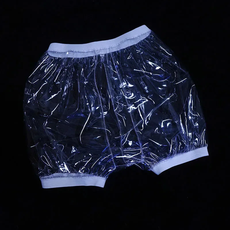 Transparent PVC Boxer Shorts Soft Smooth Silent Waterproof Leak Proof ABDL Adult Baby Pants Incontinence Plastic Diaper Panties