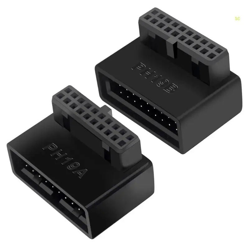 เมนบอร์ดเดสก์ท็อป Usb3.0 19pin / 20pin, ข้อศอก 90 องศาสำหรับคอมพิวเตอร์ Dropshipping