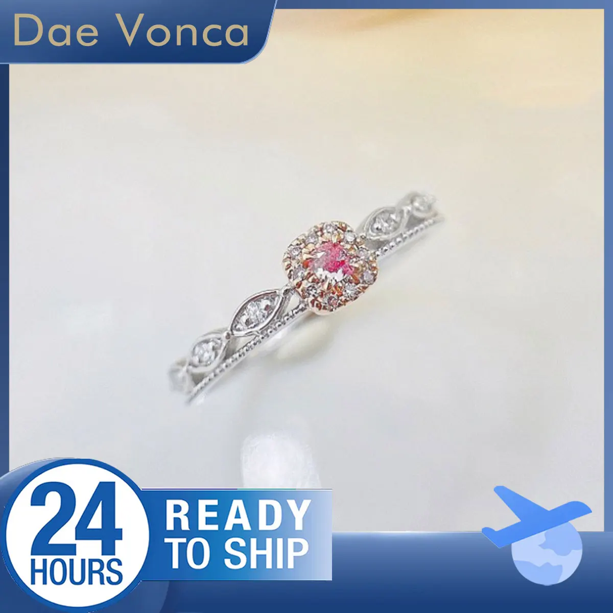 

Кольцо с ореолом из натурального бриллианта из белого золота 18 карат, кольцо с розовым бриллиантом, уникальное кольцо с бриллиантом на хвостовике Milgrain для помолвки