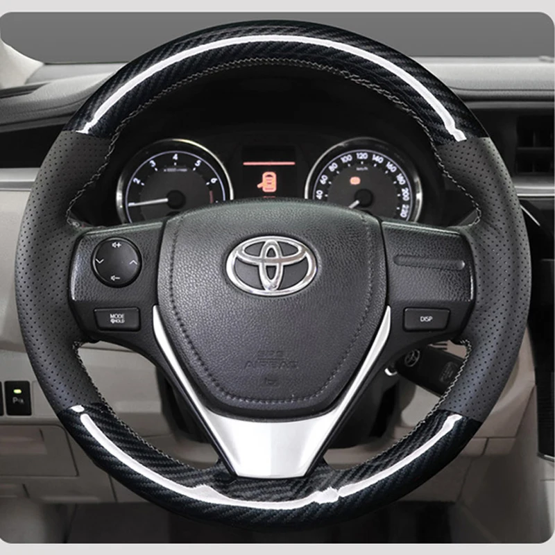 DIY Custom Microfiber Leather Car Steering Wheel Cover for Toyota E'Z RAV4 Auris 2013 2014 Corolla IM 2017 Scion IM 2016
