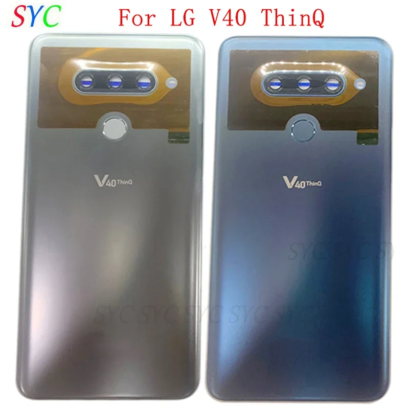 

Back Door Battery Cover Housing Case For LG V40 ThinQ Rear Cover Camera Lens with Logo Fingerprint Repair Parts