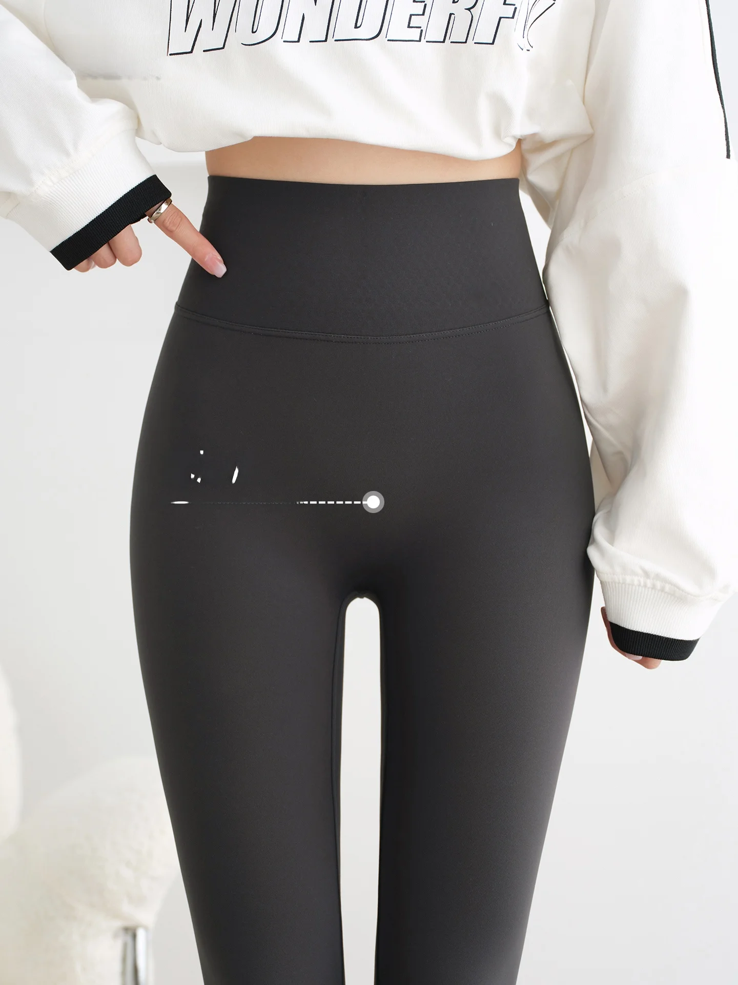 

Женские утепленные флисом леггинсы с высокой талией для йоги, осенне-зимние, с узором под кожу, для коррекции фигуры, утягивающие живот и подтягивающие ягодицы