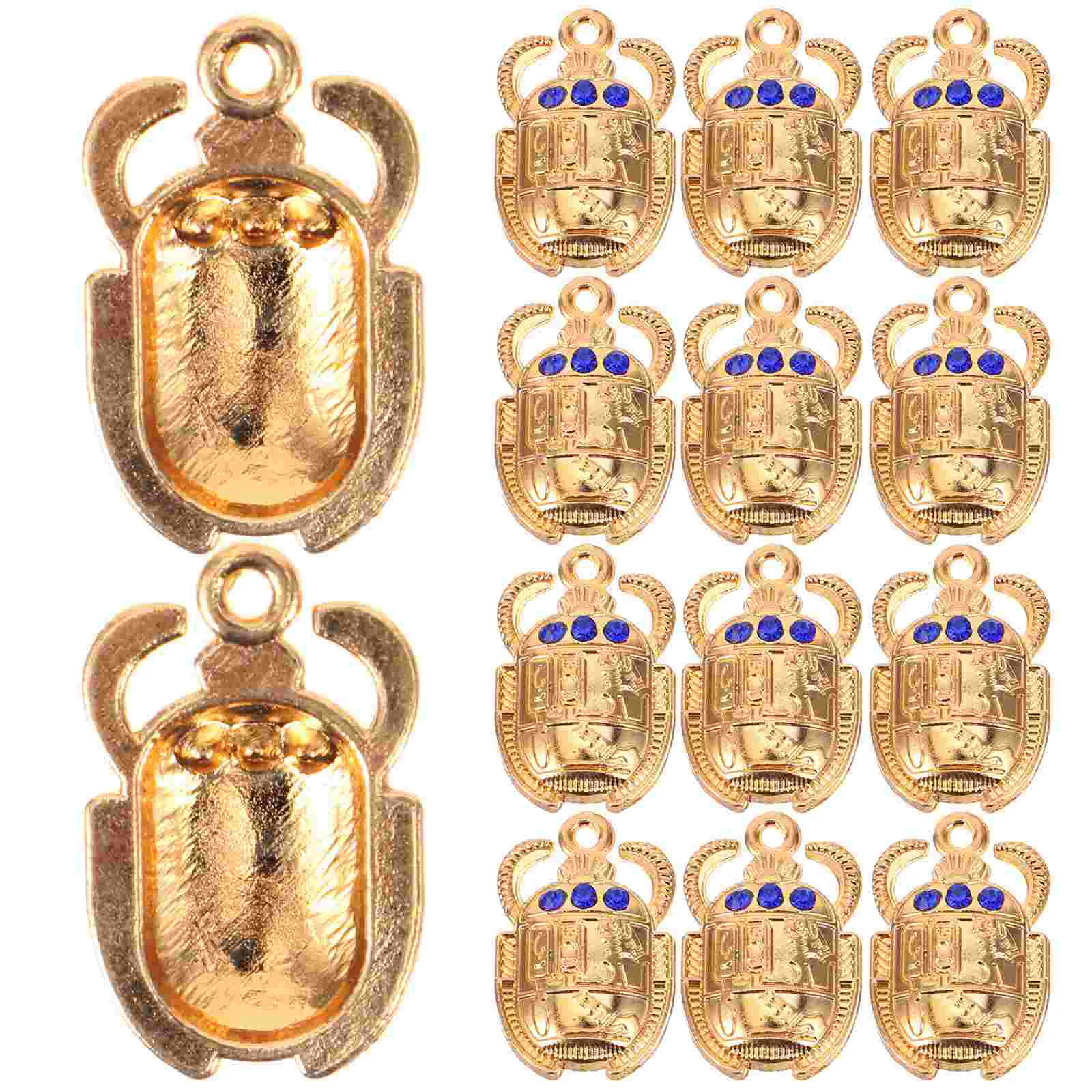 

20 Pcs Scarab Pendant Bulk Charms DIY Egyptian Jewelry Crafts Beetle Keychain Bracelet Making Material Alloy