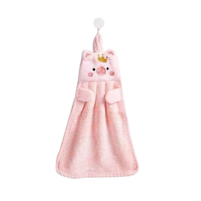 Hand towel household cute absorbent kitchen towel lazy rag wipe towel solid color children's hand towel