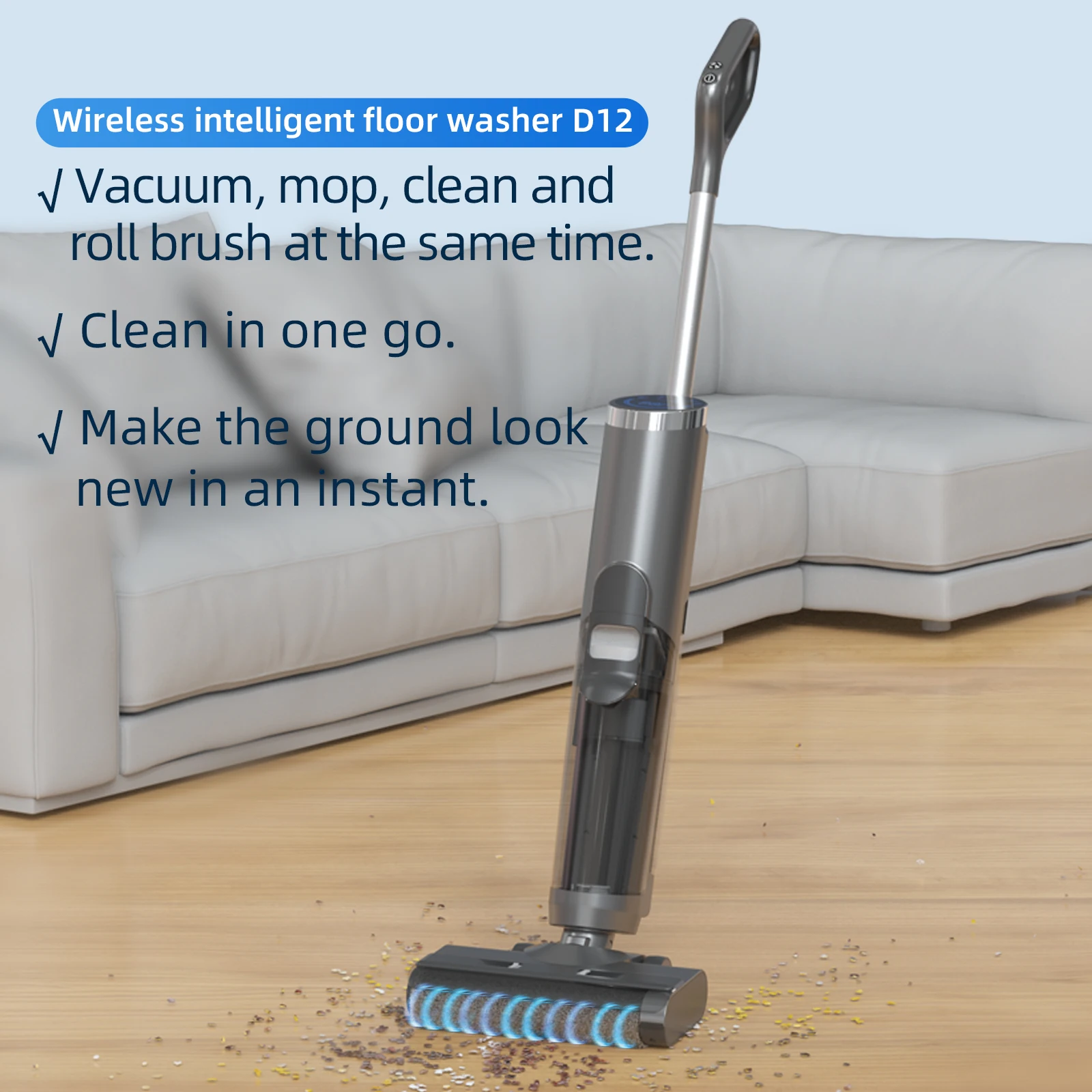 15000Pa Smart Hard Floor Upright Vacuum Cleaner Wet Dry Floor Washer with Self Cleaning for Deep Home Floor Maintenance