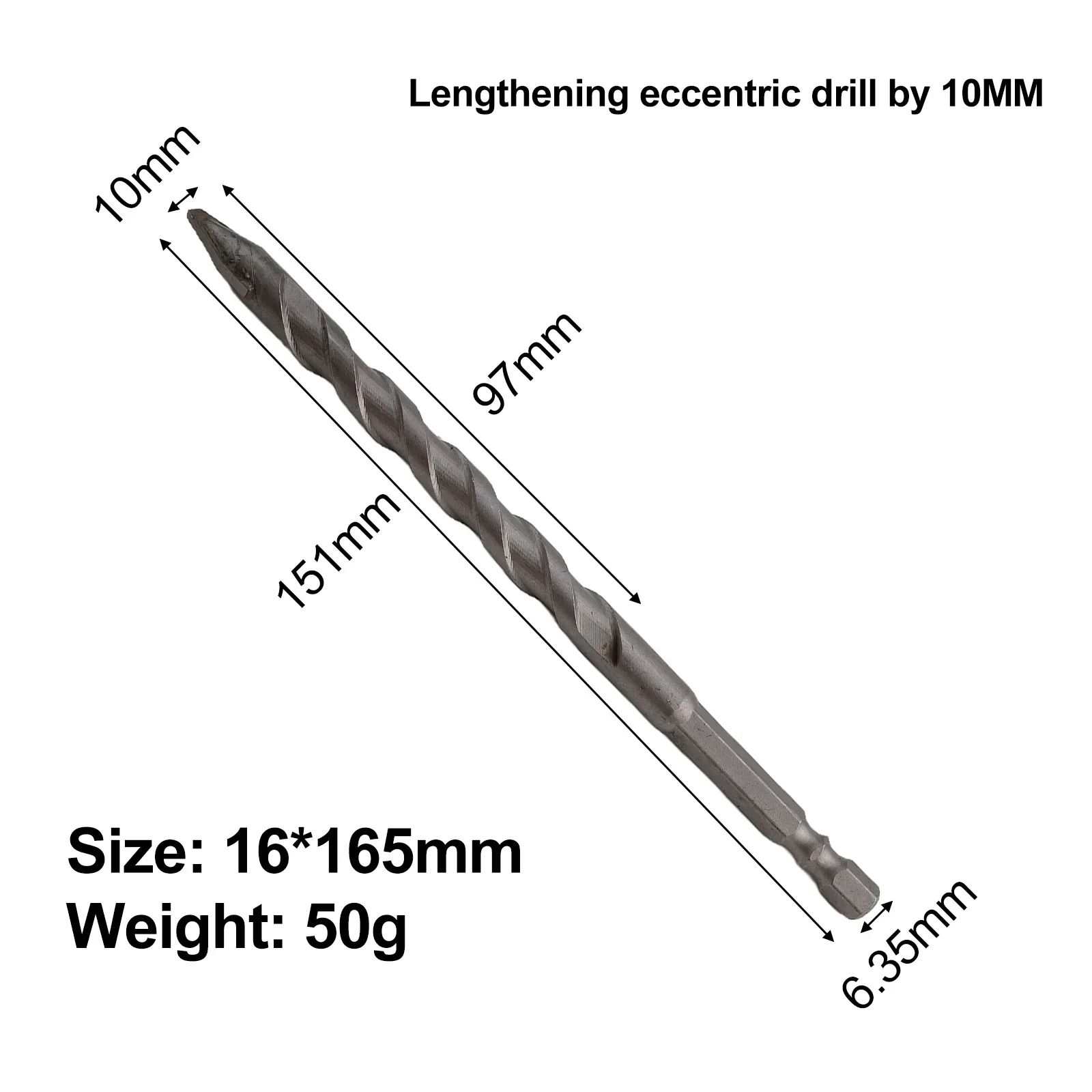 

6-12mm Eccentric Drill Bit Extended Triangle Drill Bit For Glass Tile Wood Ceramictile Drilling Tools Power Tools Accessories
