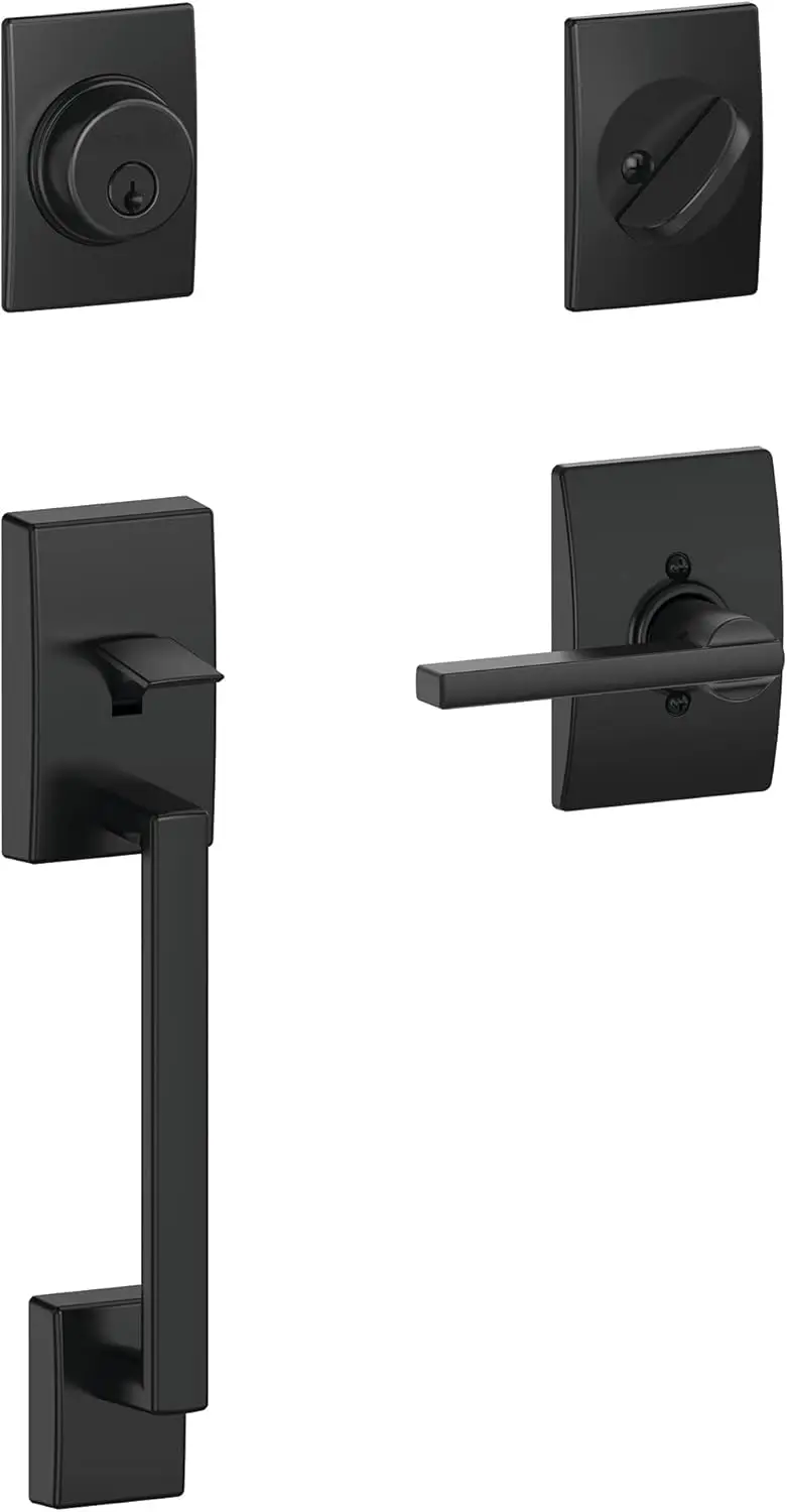 

Premium Front Door Handleset with Deadbolt Lock, Matte Black Finish, Easy Installation for Home Security