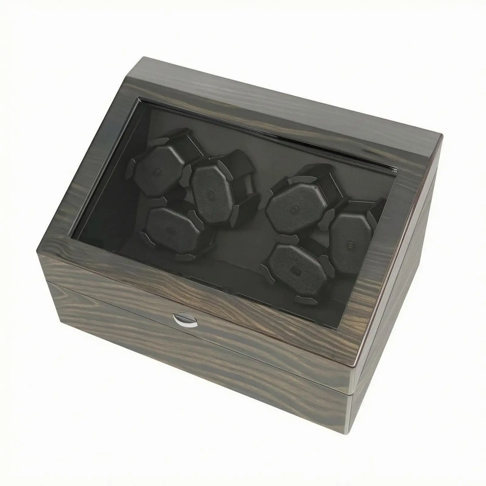 Golden Sandalwood Watch Storage Case with Winder and Memory Foam Cushion for Office Desk Decorative Organizer