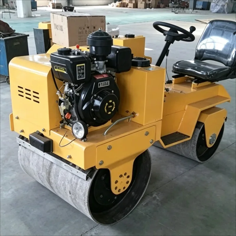 Customized Hydraulic Vibratory Compactor Small Ride-on Double Drum for Narrow Driveway Parking Area Compaction