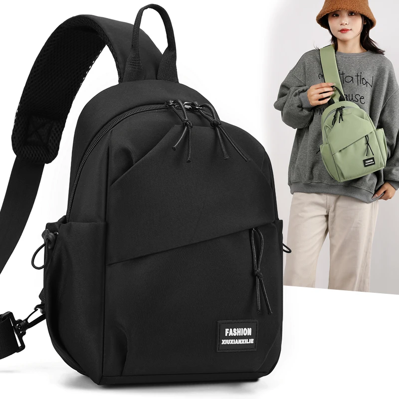 Bolso de pecho multifunción para hombre, bolso de gran capacidad, mochila de hombro tipo bandolera de Color puro, gran oferta, nuevo bolso de mensajero para mujer