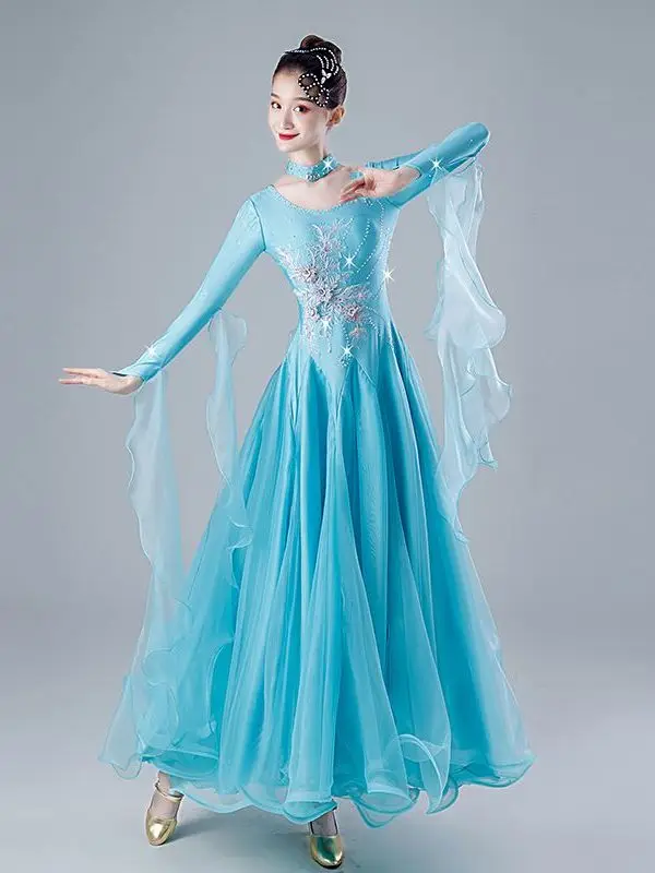 National Standard Dance Performance Costume Social Dance Waltz Dress High-end Modern Dance Ballroom Dance Competition Clothes