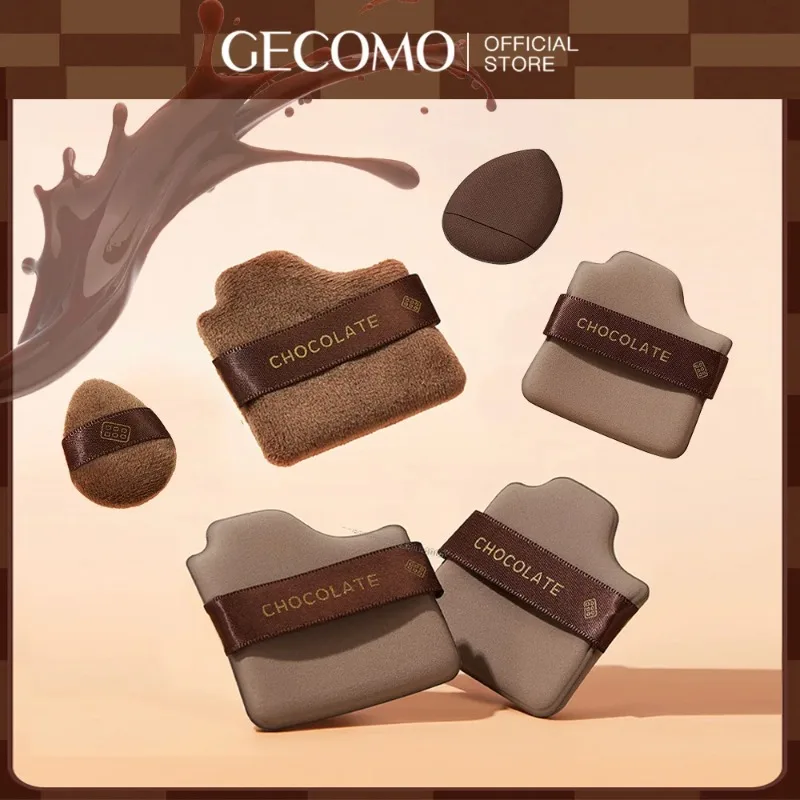 6 pezzi set di spugne per trucco multiuso al cioccolato set di soffio per cipria morbido cuscino d'aria bagnato e asciutto soffio per trucco strumenti Baeuty