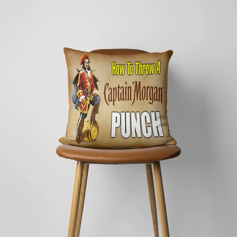 Captain morgan Pillow Case Home Decorative Gift Sofa Car Cushions 45x45cm Square Pillowcase Chair Pillow Cove 482