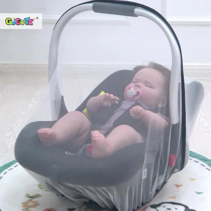 

Summer Mosquito Net Protection for Strollers, Newborn Cradle Safe Shield, Elastic Cord, Pram Accessory