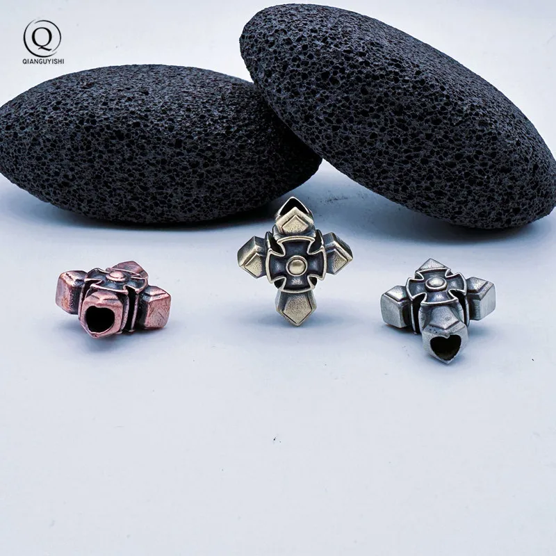 Brass Cross Legion Knife Beads Lanyard Pendants Jewelry EDC Outdoor Tool Umbrella Rope Hangings DIY Paracord Charms Accessories